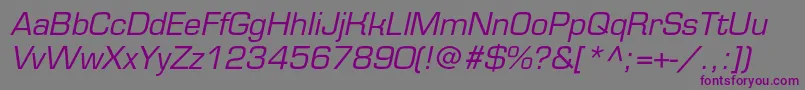Шрифт EurofontcItalic – фиолетовые шрифты на сером фоне
