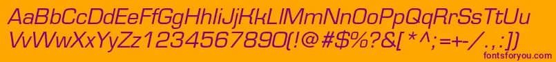 EurofontcItalic-Schriftart – Violette Schriften auf orangefarbenem Hintergrund