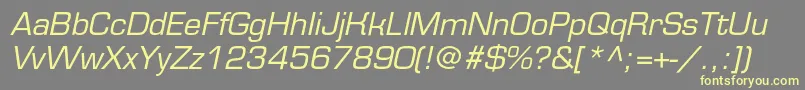 Шрифт EurofontcItalic – жёлтые шрифты на сером фоне