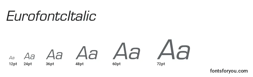 Размеры шрифта EurofontcItalic