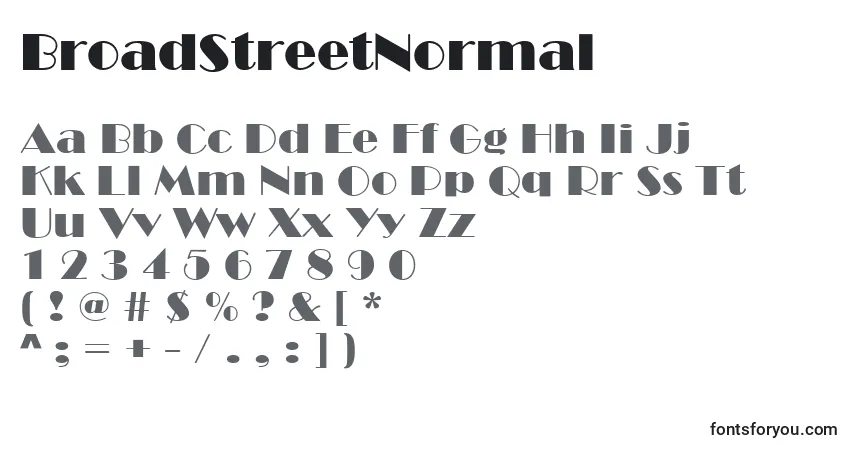 Schriftart BroadStreetNormal – Alphabet, Zahlen, spezielle Symbole