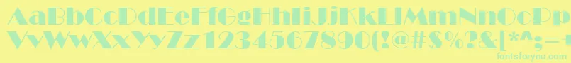 BroadStreetNormal Font – Green Fonts on Yellow Background