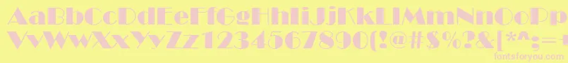 BroadStreetNormal-fontti – vaaleanpunaiset fontit keltaisella taustalla