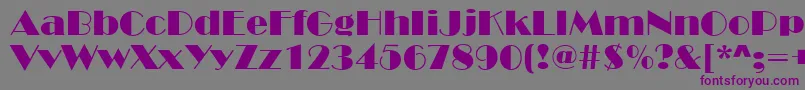 BroadStreetNormal-fontti – violetit fontit harmaalla taustalla