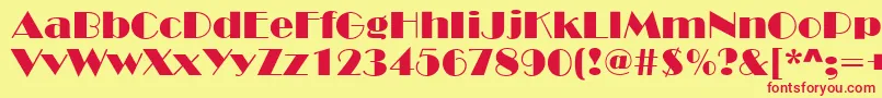 BroadStreetNormal Font – Red Fonts on Yellow Background