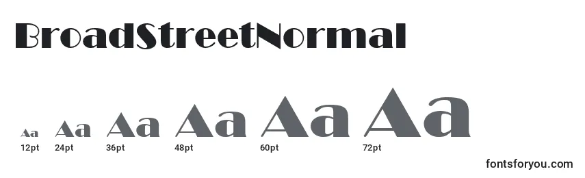 BroadStreetNormal Font Sizes