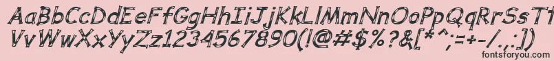 DalmataDreamBoldItalic Font – Black Fonts on Pink Background