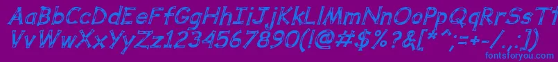 DalmataDreamBoldItalic Font – Blue Fonts on Purple Background