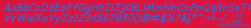DalmataDreamBoldItalic Font – Blue Fonts on Red Background