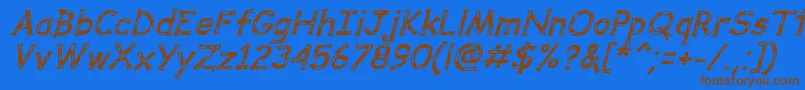 DalmataDreamBoldItalic Font – Brown Fonts on Blue Background