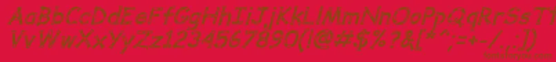 DalmataDreamBoldItalic Font – Brown Fonts on Red Background