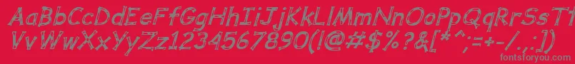 DalmataDreamBoldItalic Font – Gray Fonts on Red Background