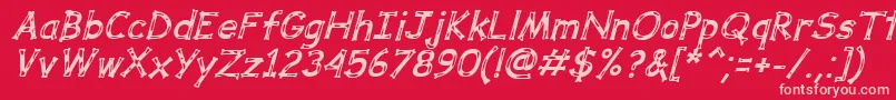 DalmataDreamBoldItalic Font – Pink Fonts on Red Background