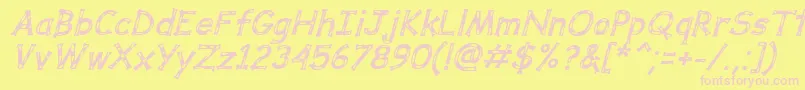 DalmataDreamBoldItalic Font – Pink Fonts on Yellow Background