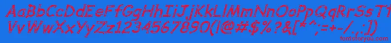 DalmataDreamBoldItalic Font – Red Fonts on Blue Background