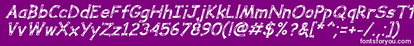 DalmataDreamBoldItalic Font – White Fonts on Purple Background