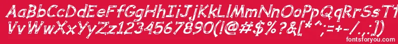 DalmataDreamBoldItalic Font – White Fonts on Red Background