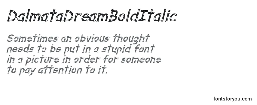 DalmataDreamBoldItalic フォントのレビュー