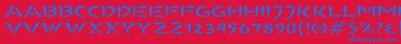 Bombora Font – Blue Fonts on Red Background