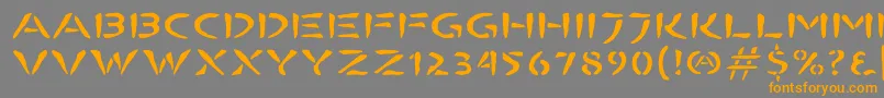 フォントBombora – オレンジの文字は灰色の背景にあります。