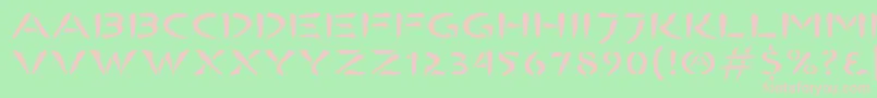 Bombora-fontti – vaaleanpunaiset fontit vihreällä taustalla