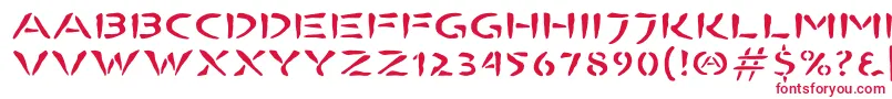 フォントBombora – 白い背景に赤い文字