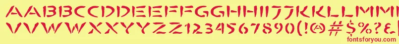Шрифт Bombora – красные шрифты на жёлтом фоне