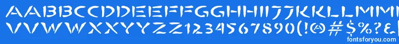 フォントBombora – 青い背景に白い文字