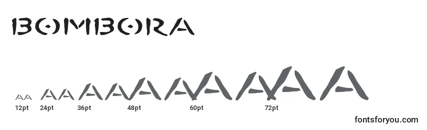 Размеры шрифта Bombora