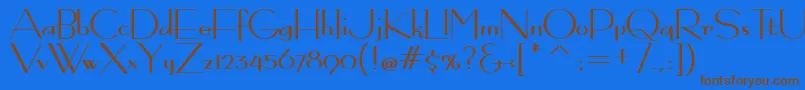 BernardoModaContrast Font – Brown Fonts on Blue Background