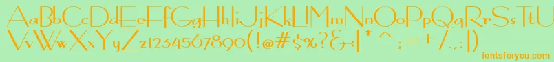 BernardoModaContrast Font – Orange Fonts on Green Background