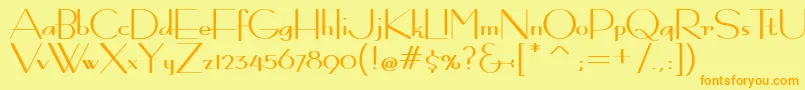 BernardoModaContrast Font – Orange Fonts on Yellow Background