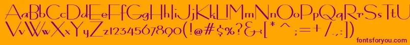 BernardoModaContrast Font – Purple Fonts on Orange Background