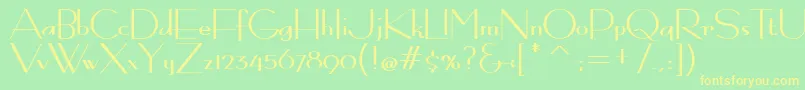 BernardoModaContrast Font – Yellow Fonts on Green Background
