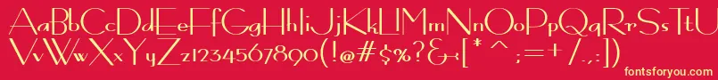 BernardoModaContrast Font – Yellow Fonts on Red Background