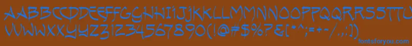 AndreasPenMf Font – Blue Fonts on Brown Background