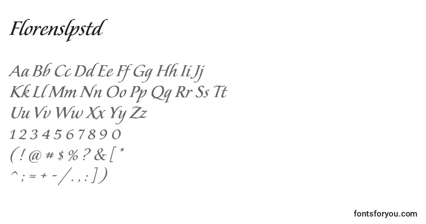 Schriftart Florenslpstd – Alphabet, Zahlen, spezielle Symbole