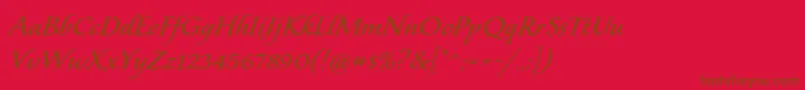 Czcionka Florenslpstd – brązowe czcionki na czerwonym tle