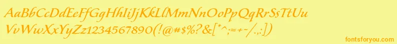 Florenslpstd Font – Orange Fonts on Yellow Background