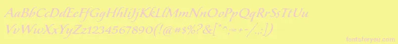 Florenslpstd Font – Pink Fonts on Yellow Background