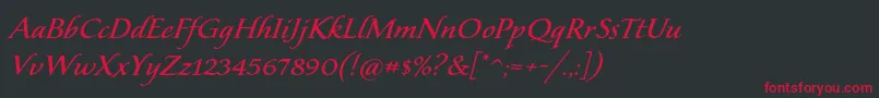 Florenslpstd-Schriftart – Rote Schriften auf schwarzem Hintergrund