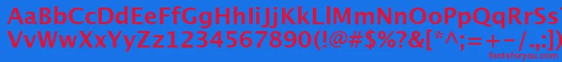 Шрифт LucidaGrandeBold – красные шрифты на синем фоне