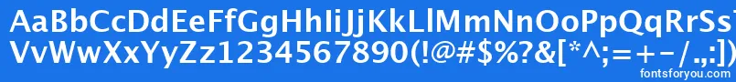 Czcionka LucidaGrandeBold – białe czcionki na niebieskim tle