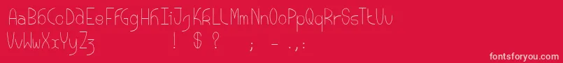 Bouddhamoon-Schriftart – Rosa Schriften auf rotem Hintergrund