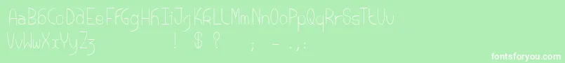 フォントBouddhamoon – 緑の背景に白い文字