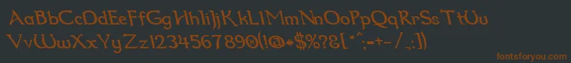 Шрифт Dum2reit – коричневые шрифты на чёрном фоне