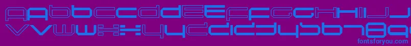 フォントInductio – 紫色の背景に青い文字
