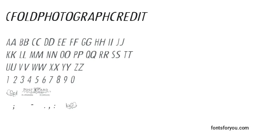 A fonte Cfoldphotographcredit – alfabeto, números, caracteres especiais