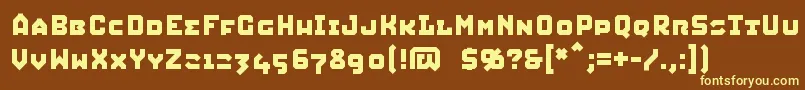 SquidCaps Font – Yellow Fonts on Brown Background