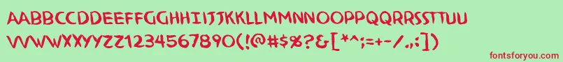 Ninjutsu Font – Red Fonts on Green Background